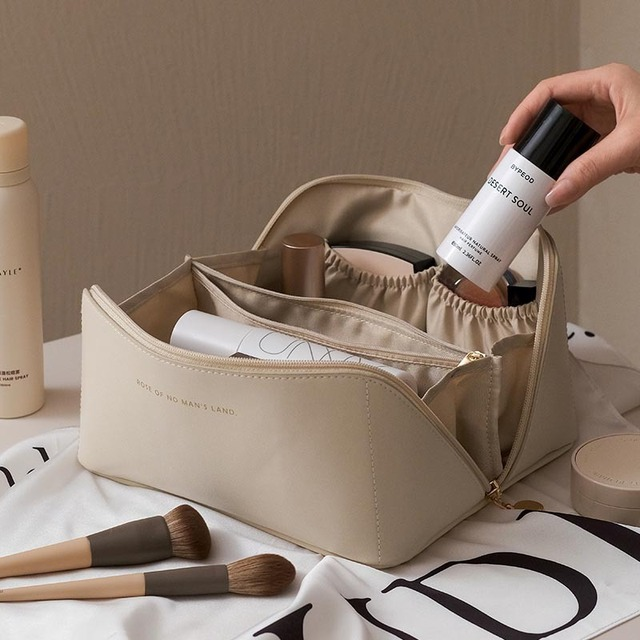 PU Leather Cosmetic Bag – Travel Makeup & Toiletry Organizer