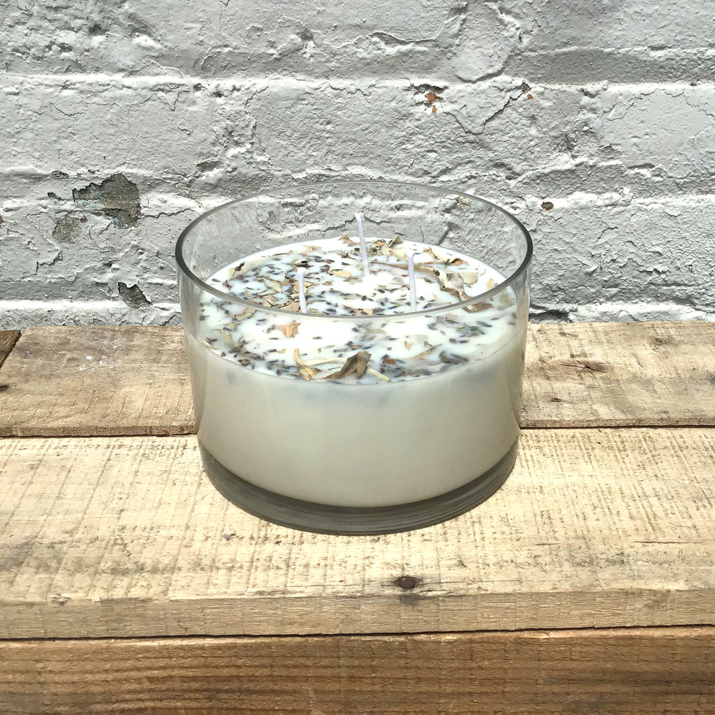 Lavender & White Sage 3-Wick Soy Candle – 42 oz
