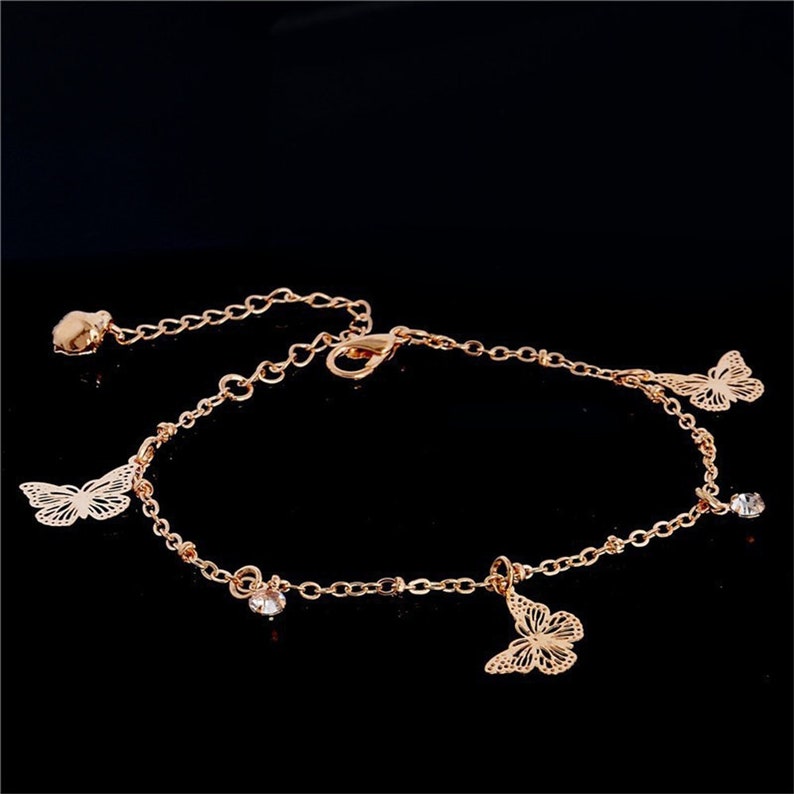 Butterfly Boho Anklet Bracelet With Adjustable Chain