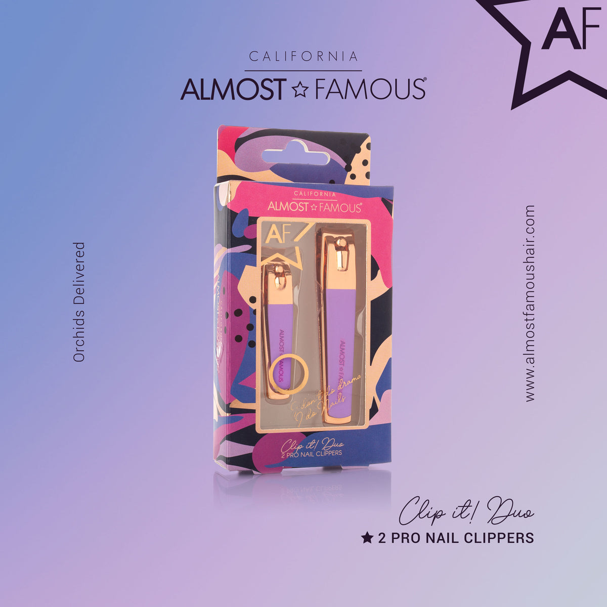 Almost Famous Clip It Nail Clipper Duo – Rose Gold 2-Piece Set