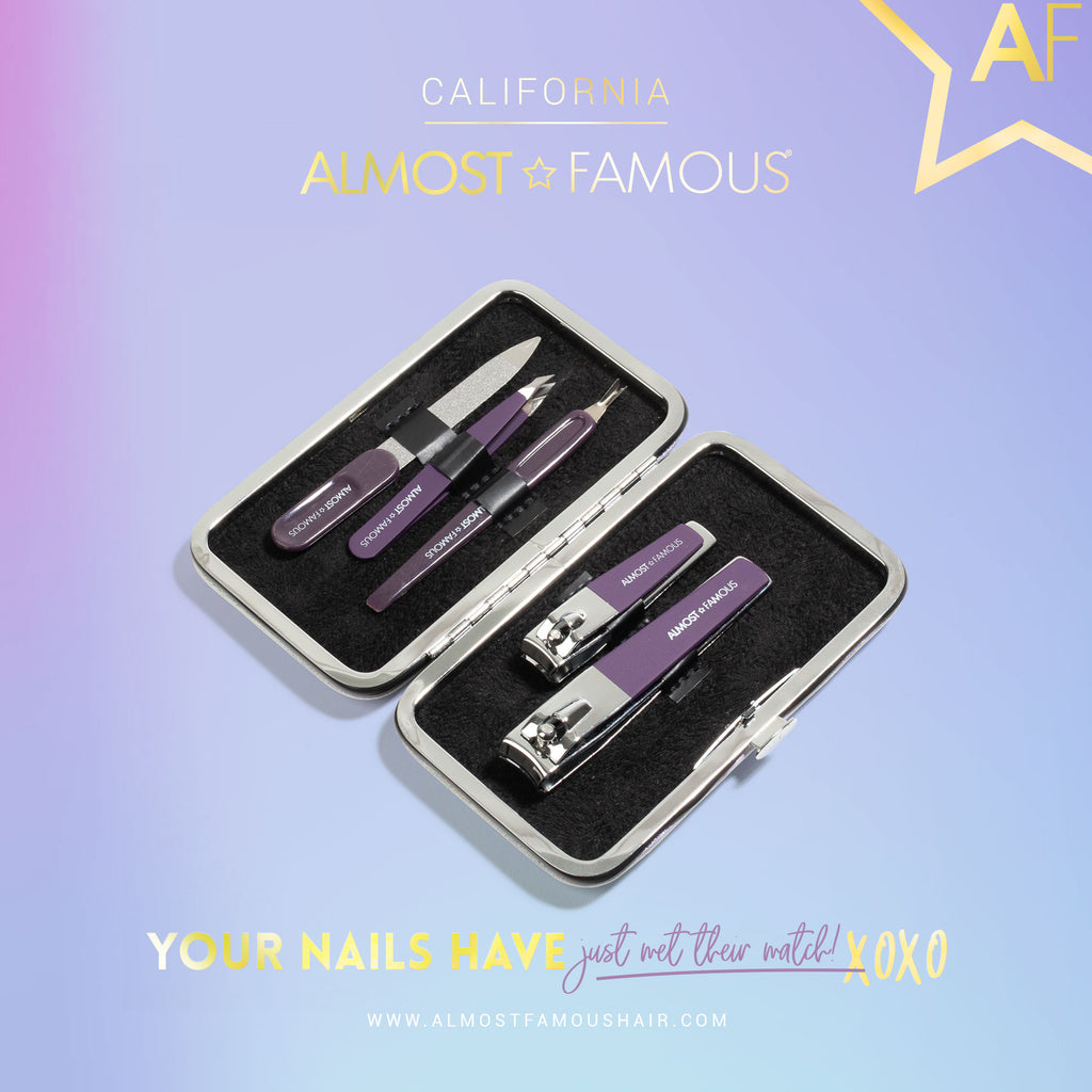 Almost Famous Deluxe Manicure Kit – 5-Piece Set with Travel Case