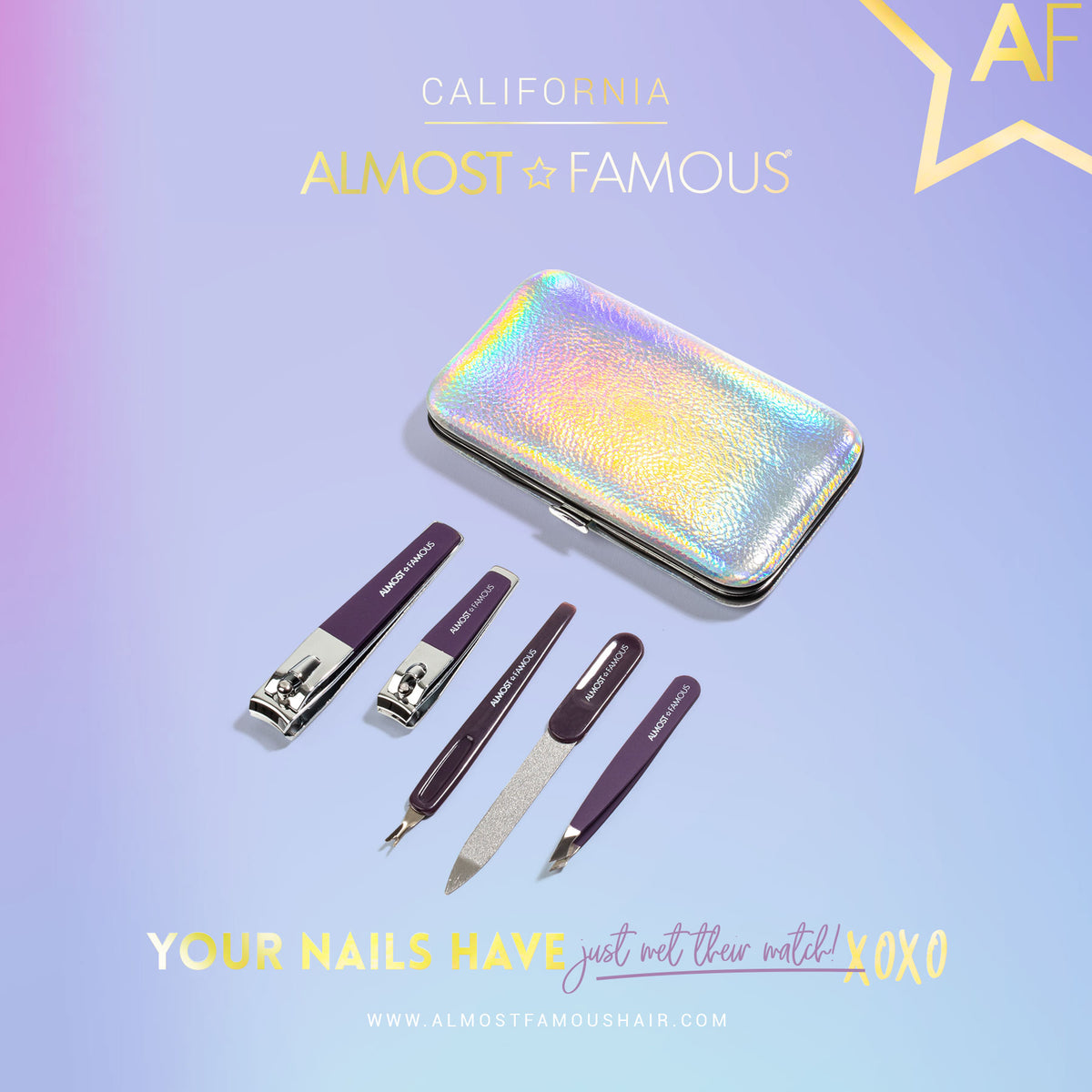 Almost Famous Deluxe Manicure Kit – 5-Piece Set with Travel Case