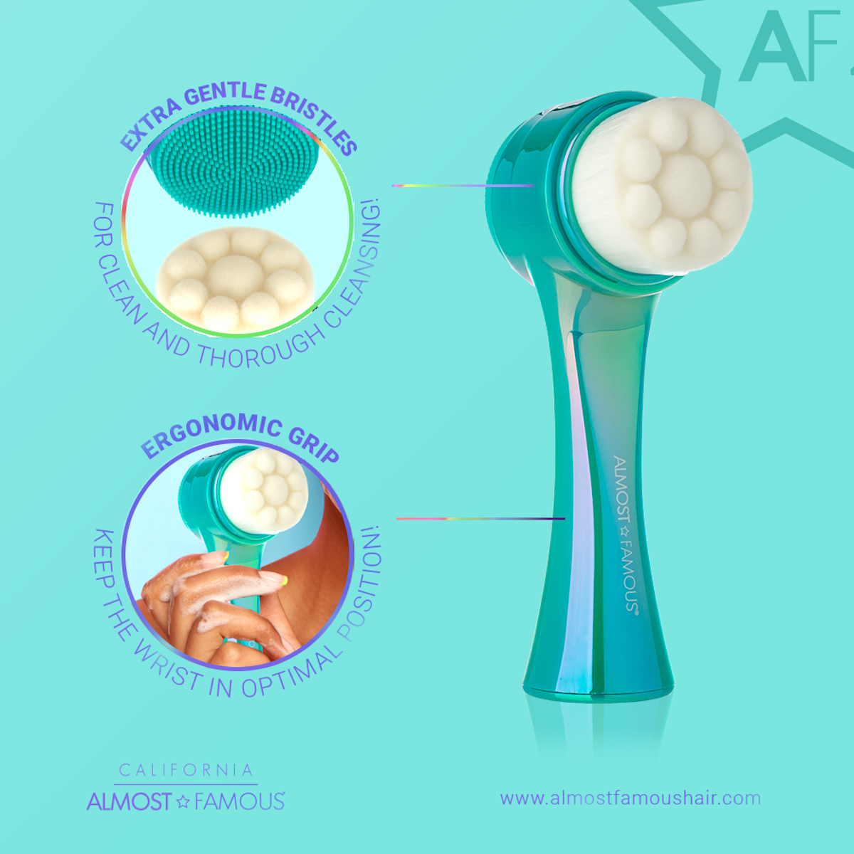 Almost Famous Clean Freak 2-in-1 Facial Cleansing & Exfoliating Brush
