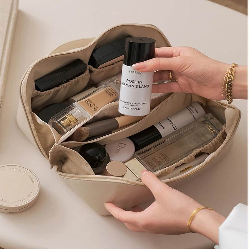 PU Leather Cosmetic Bag – Travel Makeup & Toiletry Organizer