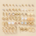 30-Pair Gold Stud & Hoop Earrings Set