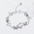 Flower & Leaf Shiny Chain Bracelet