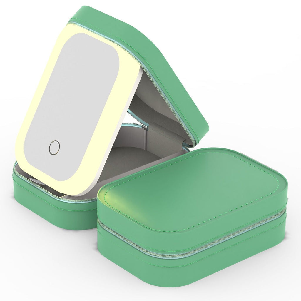 Travel Makeup Bag with Rechargeable LED Mirror