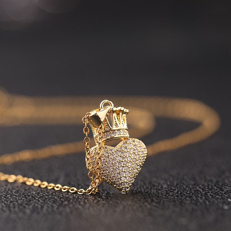 Love Crown Heart Necklace