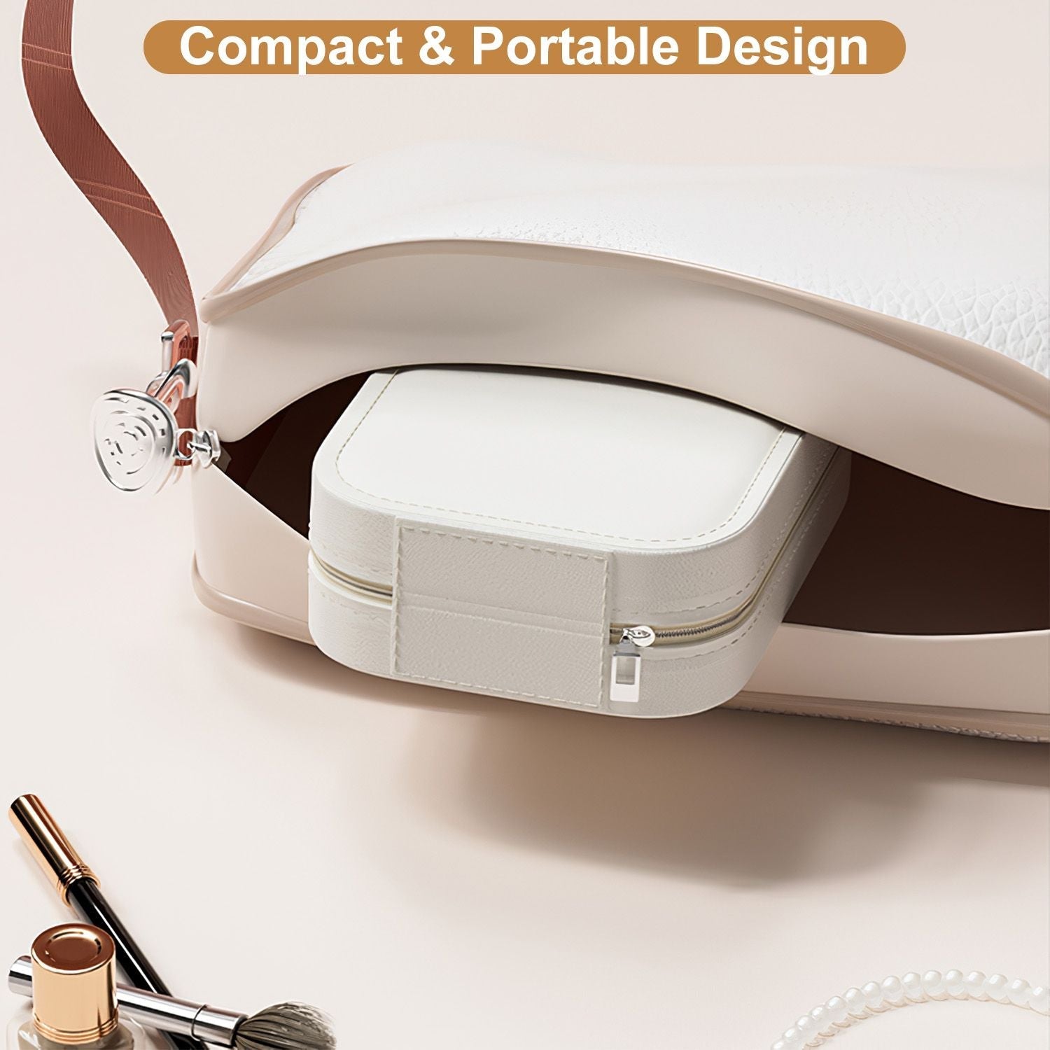 Travel Makeup Bag with Rechargeable LED Mirror