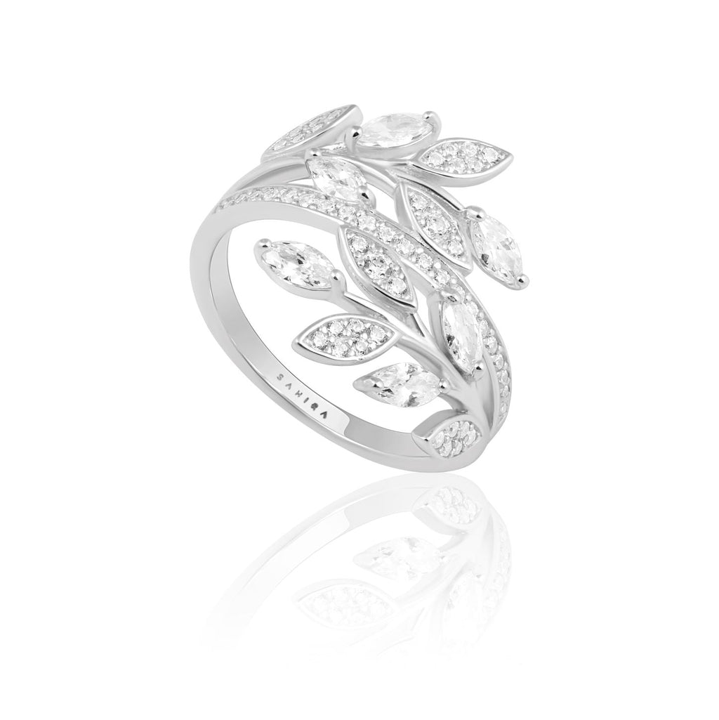 Eve CZ Leaf Wrap Ring