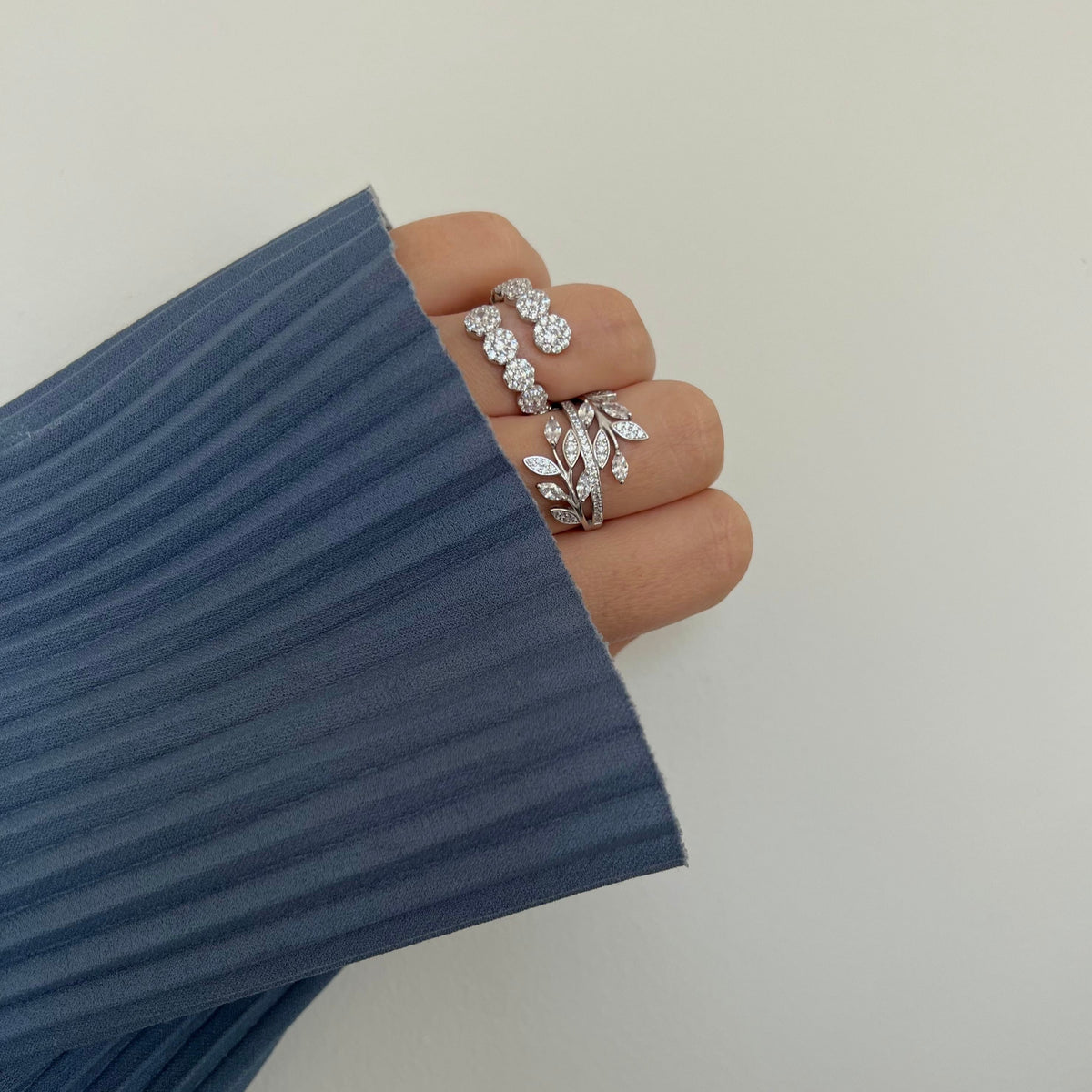 Eve CZ Leaf Wrap Ring