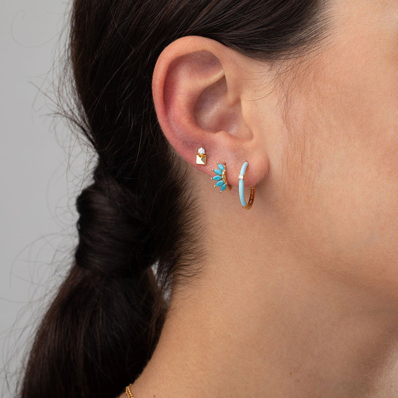 Marquise Zircon Wave Earrings
