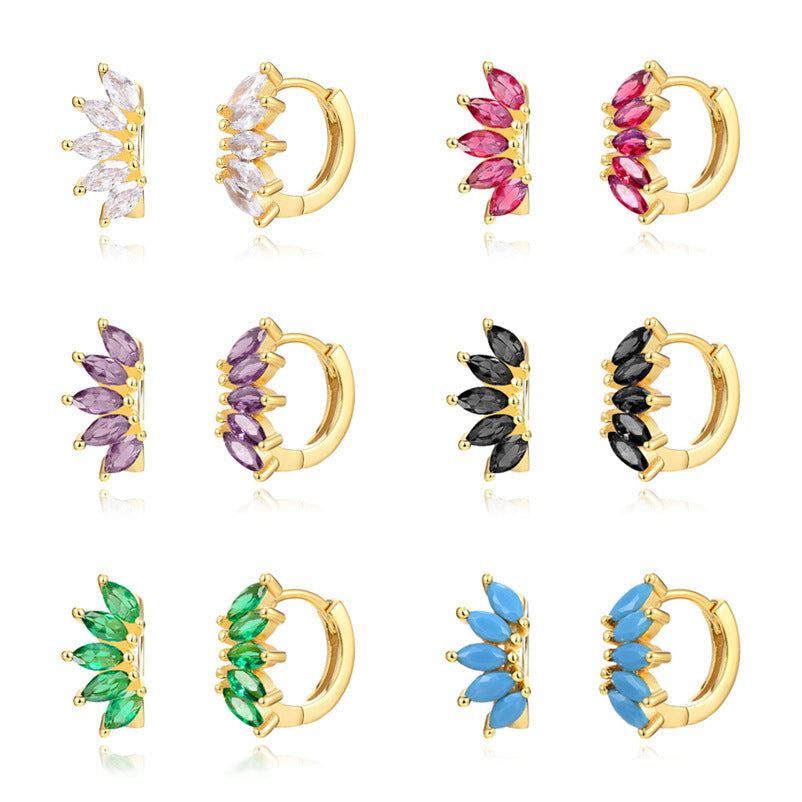 Marquise Zircon Wave Earrings
