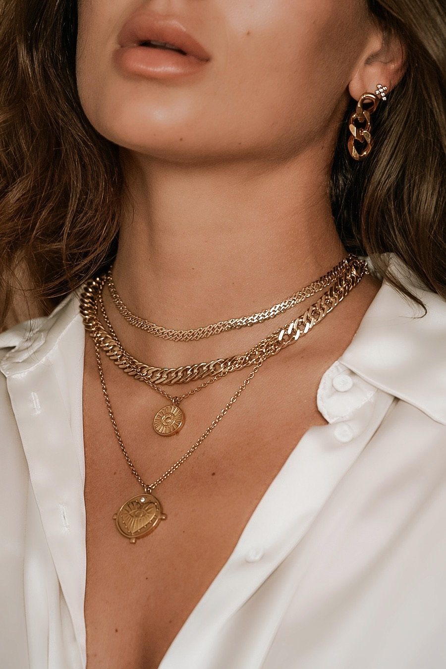 Gigi Double Coin Necklace – 18K Gold-Plated Stainless Steel