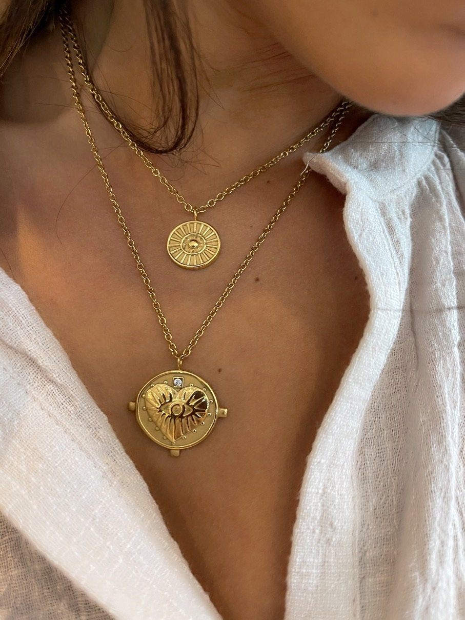Gigi Double Coin Necklace – 18K Gold-Plated Stainless Steel