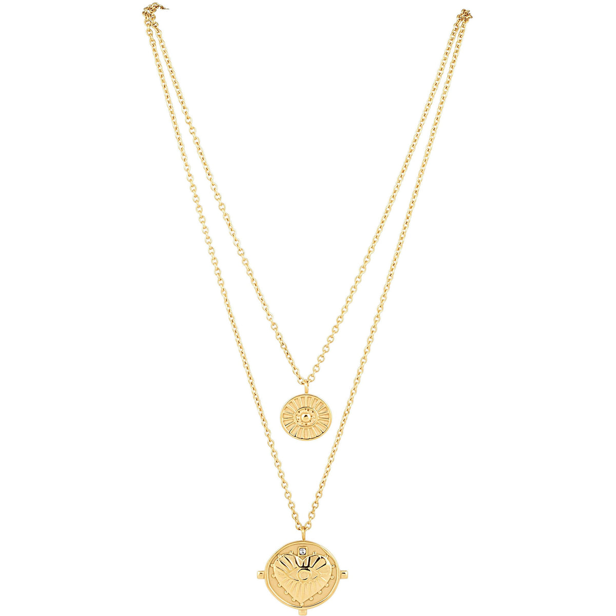 Gigi Double Coin Necklace – 18K Gold-Plated Stainless Steel