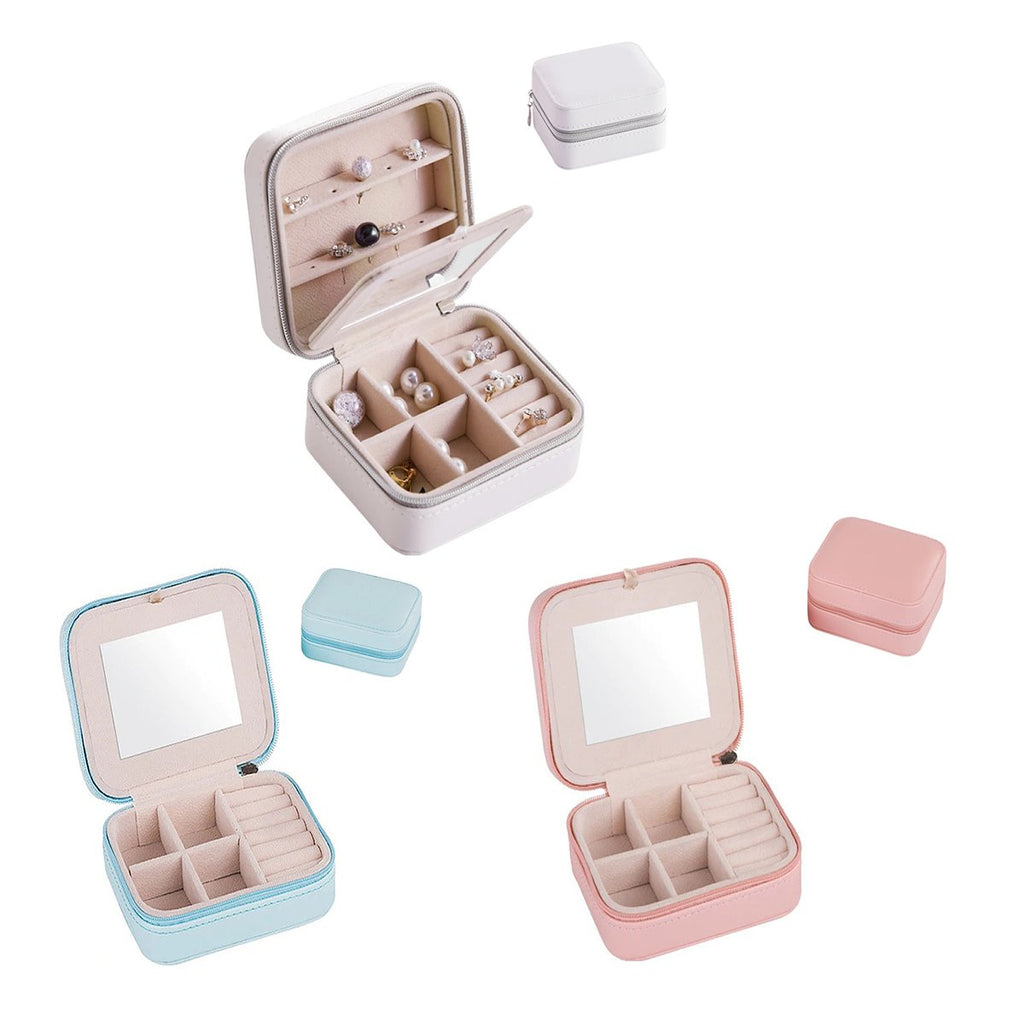 Palm Sized Vegan Leather Travel Jewelry Box