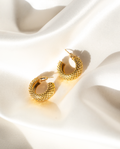 Ciara Textured Gold Hoop Earrings