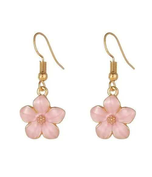 Epoxy Flower Dangle Earrings