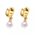 Jax 18K Gold Plated Pearl Huggie Earrings