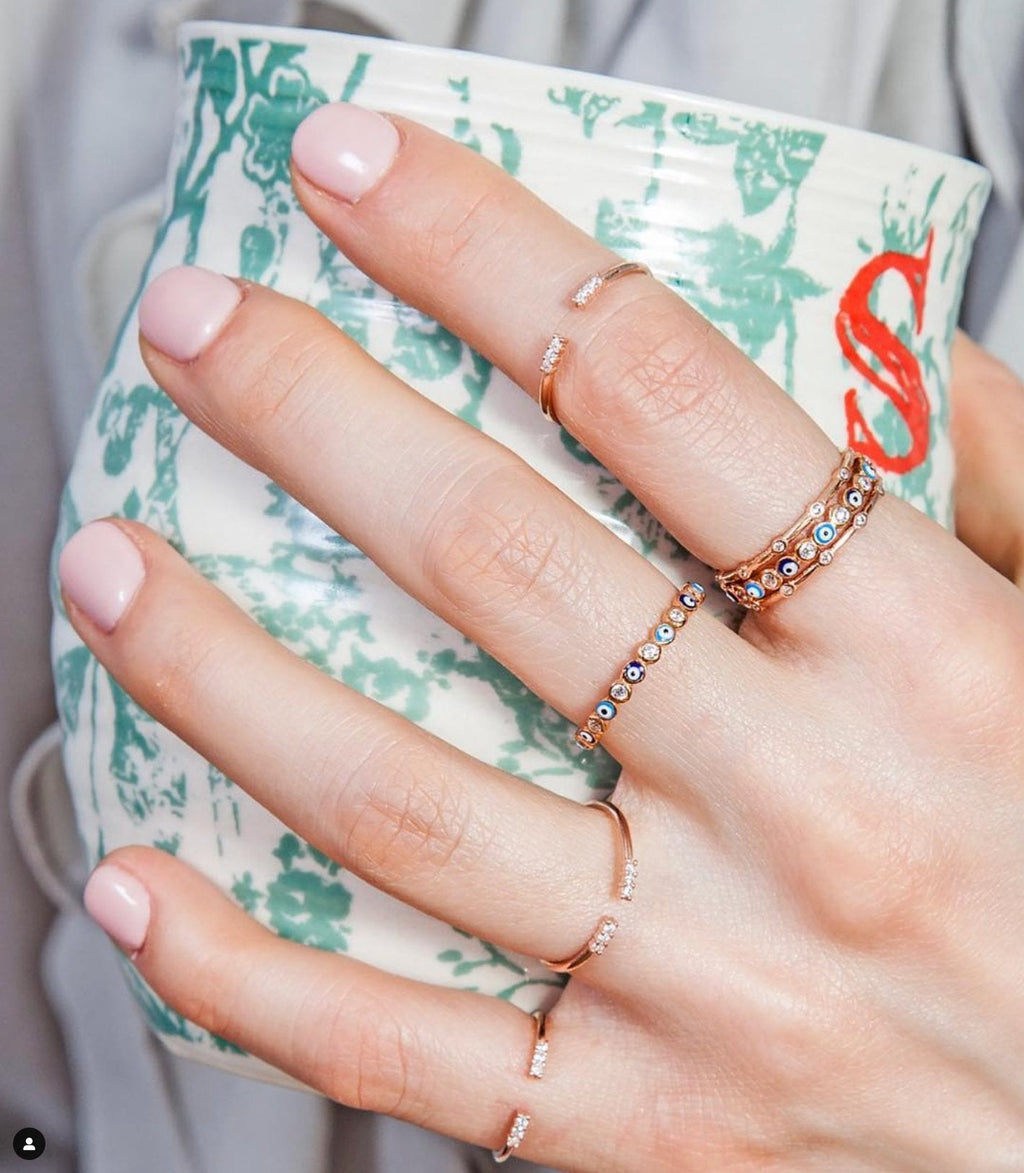 Dainty Crystal Stacking Ring Set – 3 Pieces
